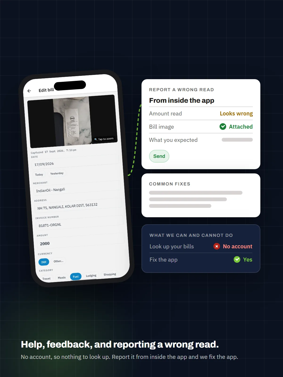 Illustration: PixBill support: report a wrong read, get help